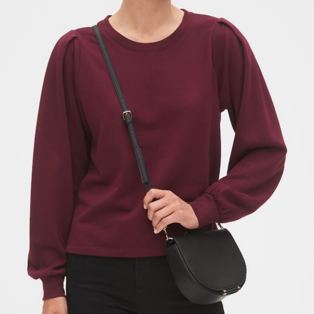 Box Pleat Fleece Sweatshirt NWT
